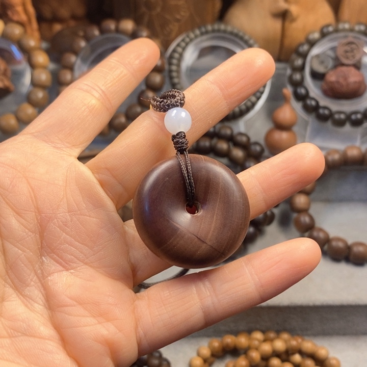 大***幻檀香木手串/手链老山檀奶香味平安扣瑕疵