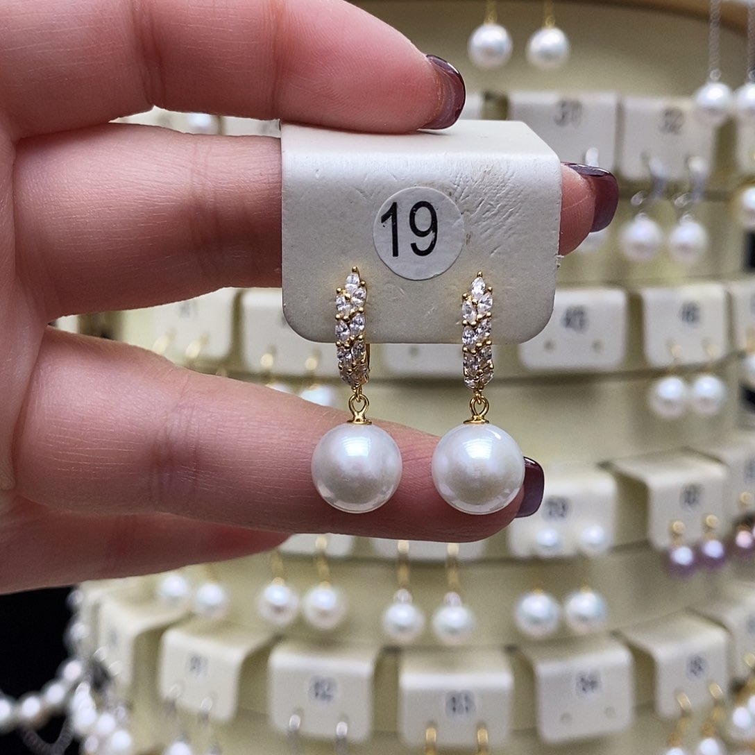 淡水珍珠耳饰银S925镶嵌