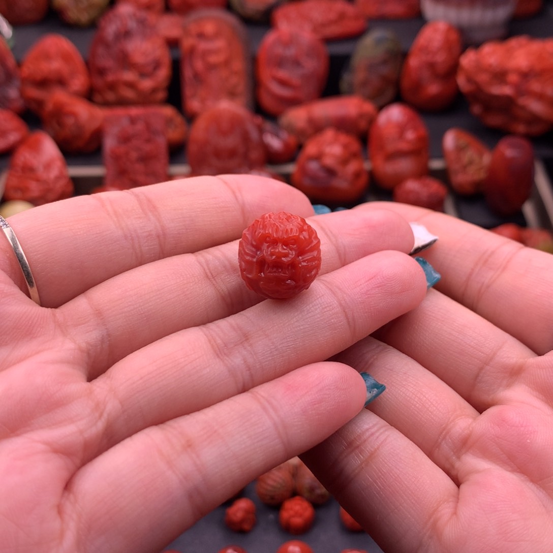 南红玛瑙南红川料精工雕刻龙珠15mm➕未镶嵌