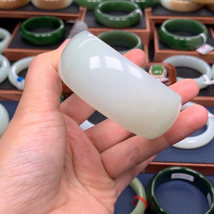 和田玉手镯5354圈口未镶嵌