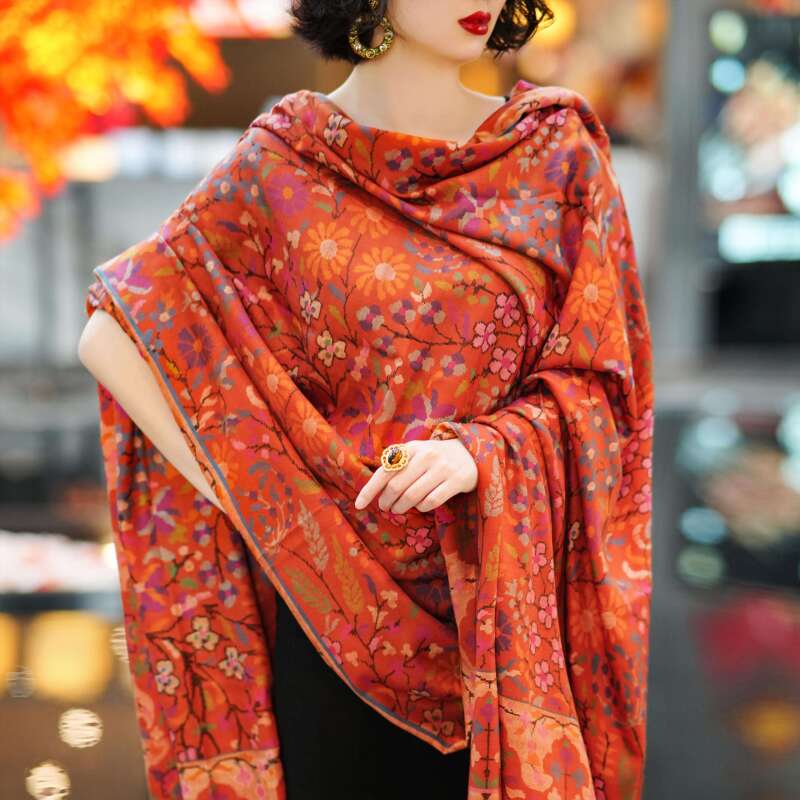 克什米尔pashmina披肩围巾卡尼 135*270 AS02086158