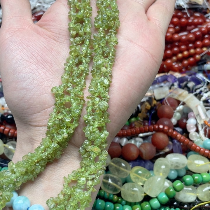 玛瑙/玉髓合金珠宝半成品一条橄榄石项链