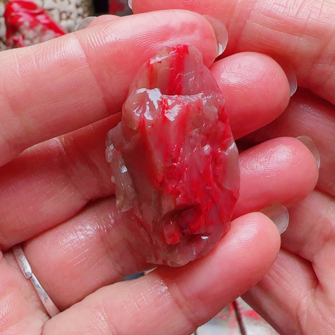 昌化石印石微***红昌化鸡血石