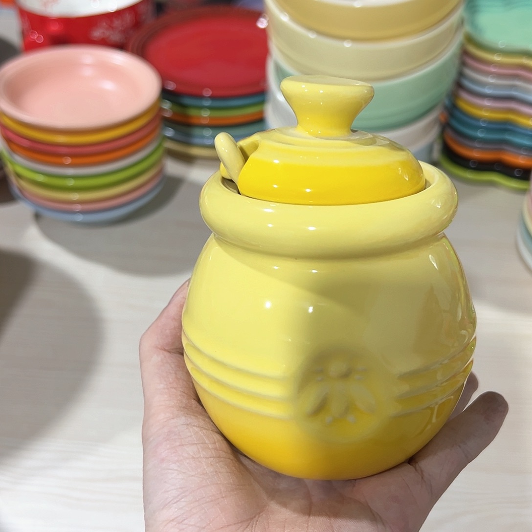 陶瓷 +++小蜂蜜罐 黄色一个