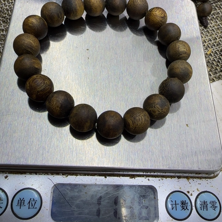 沉香木手串1.1圆珠棋楠沉香手串19颗11克+