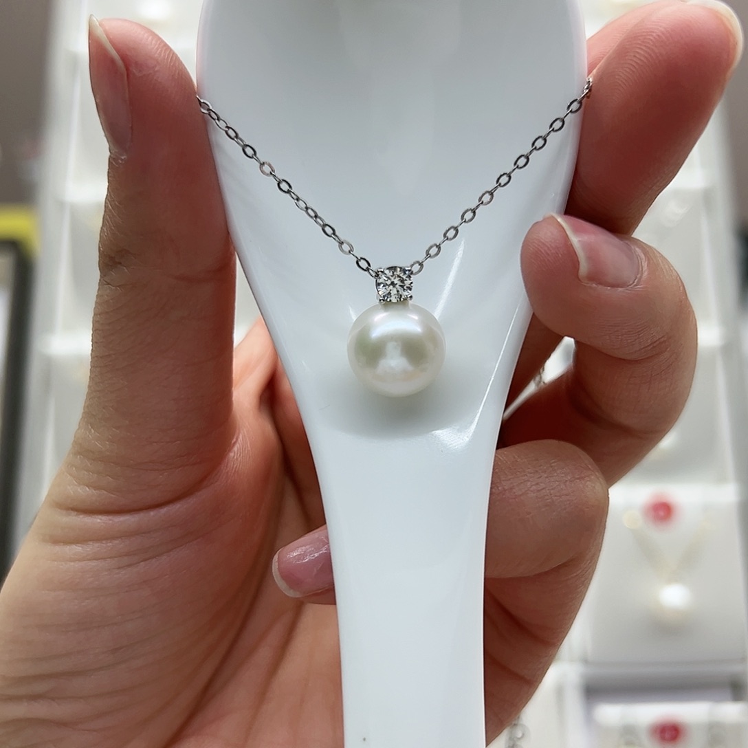 淡水珍珠颈饰银S925镶嵌
