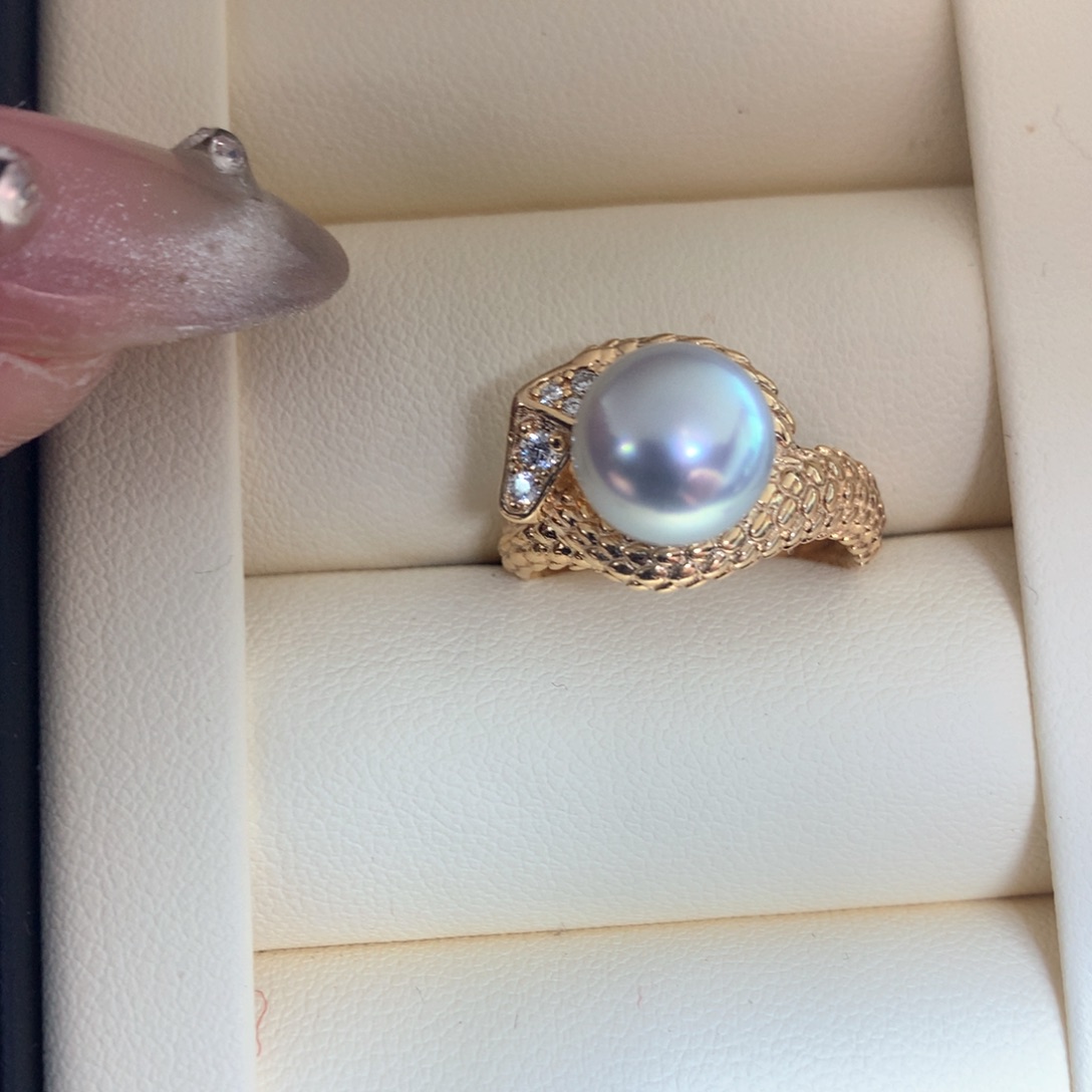 海水珍珠戒指银S925镶嵌