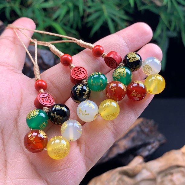 纳福匠心转运琉璃珠五行珠手机挂多样性发一个