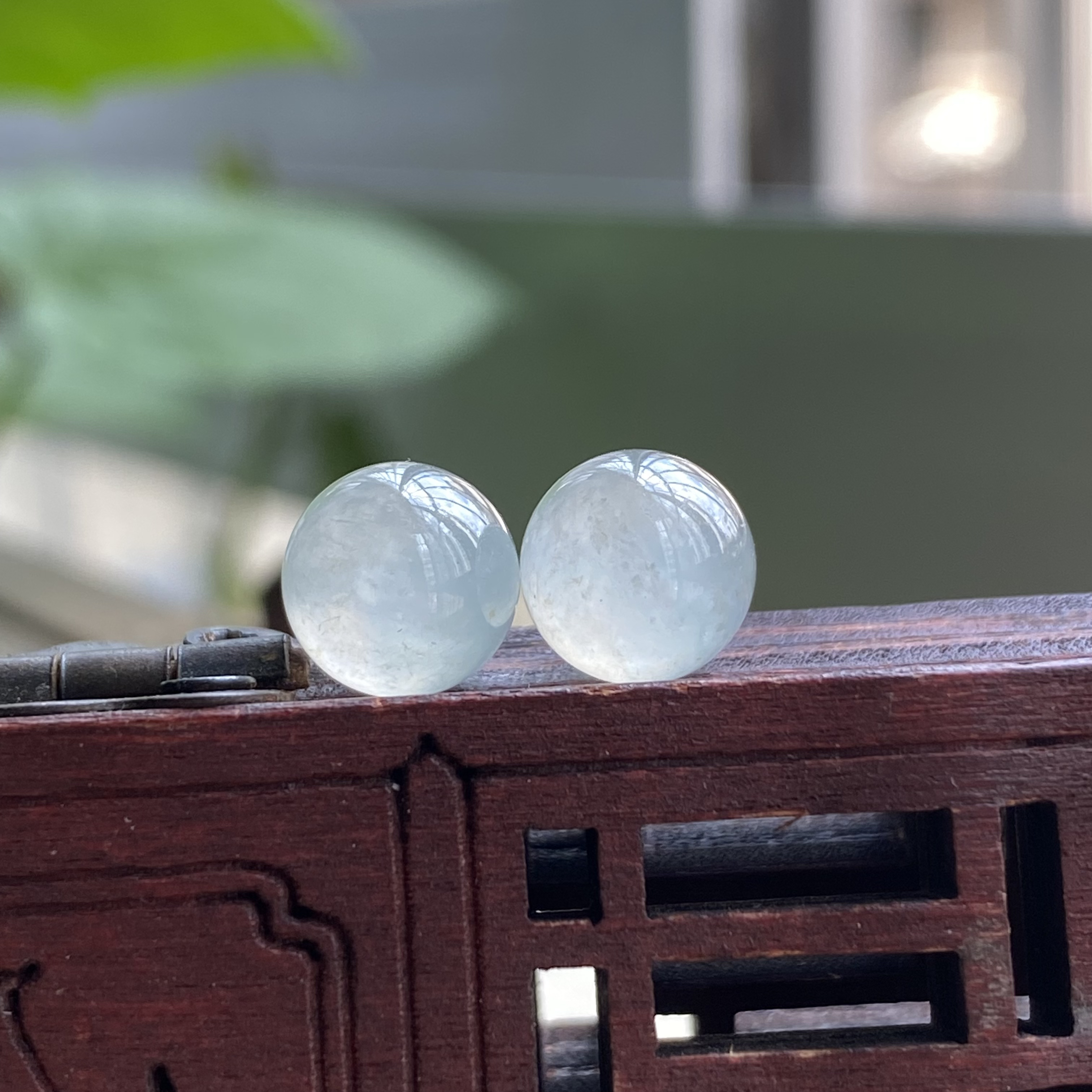 卡8.3老坑冰起光波珠C0716缅甸翡翠圆珠散珠起光种老种水好无纹裂