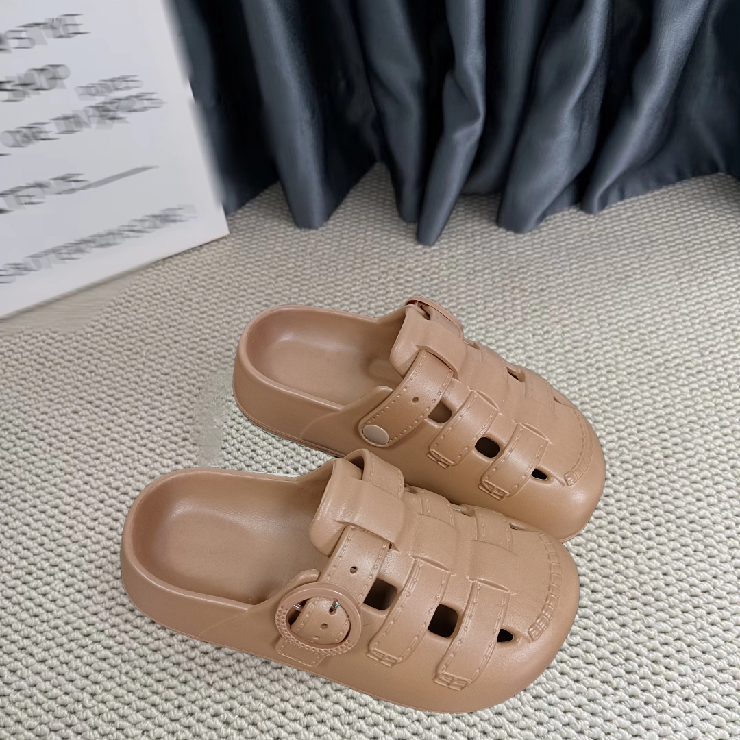 爆款博肯鞋！女包头半拖鞋简约ins夏季居家外穿办公厚底透气懒人拖