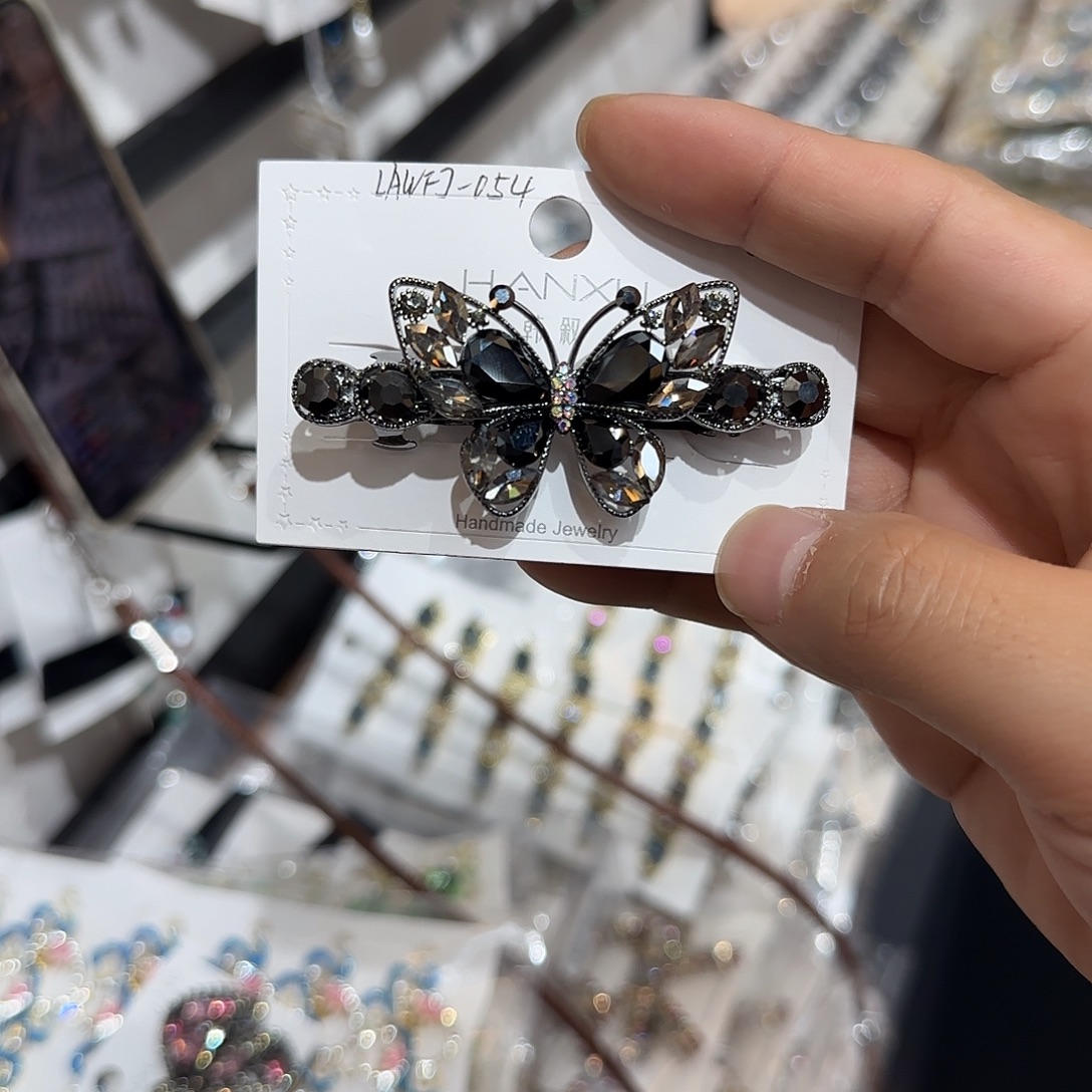 布艺非金属H12钻钻蝴蝶弹簧夹1个