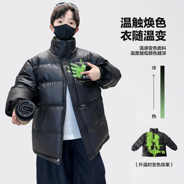 2025新款冬季儿童羽绒服男女童保暖防寒外套时尚变色设计潮款童装