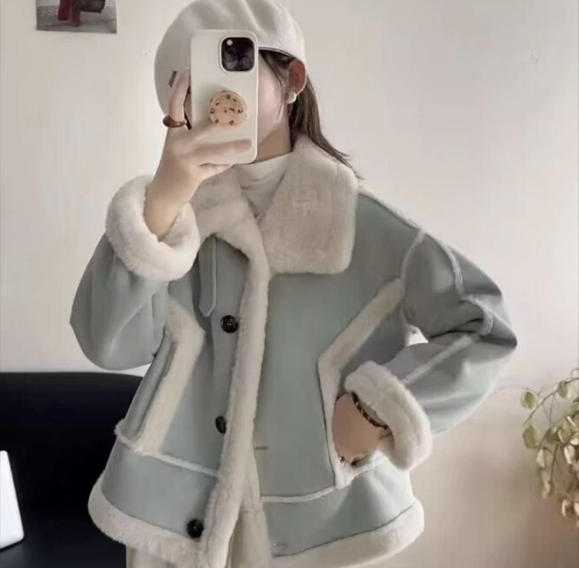 甜美减龄氛围感温柔毛绒皮毛一体时尚气质短外套女冬季新款小个子