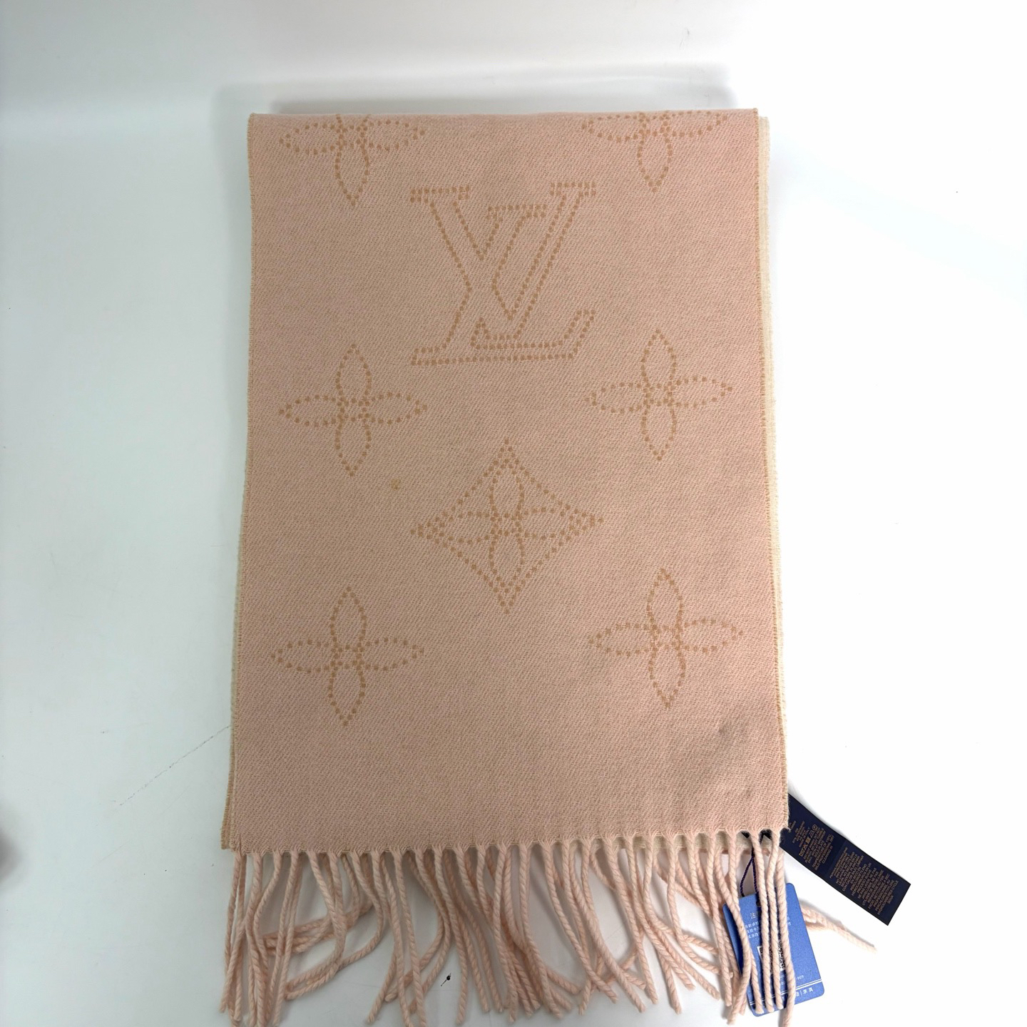 99新 LouisVuitton/路易威登 粉色满印围巾 99新 bz0614