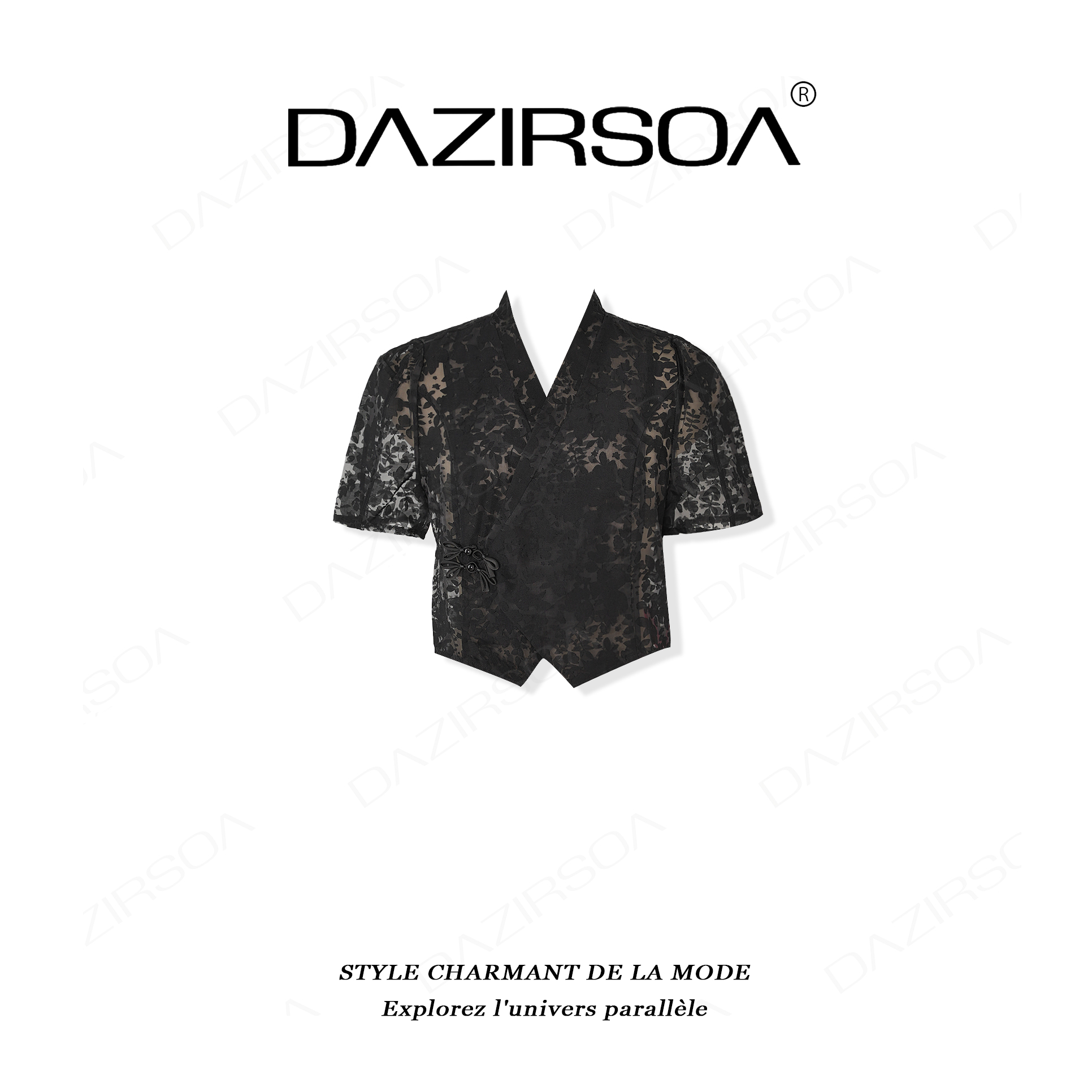 DAZIRSOA/达姿25S/S“流浪晚霞”高级感烧花透气开衫上衣 P961
