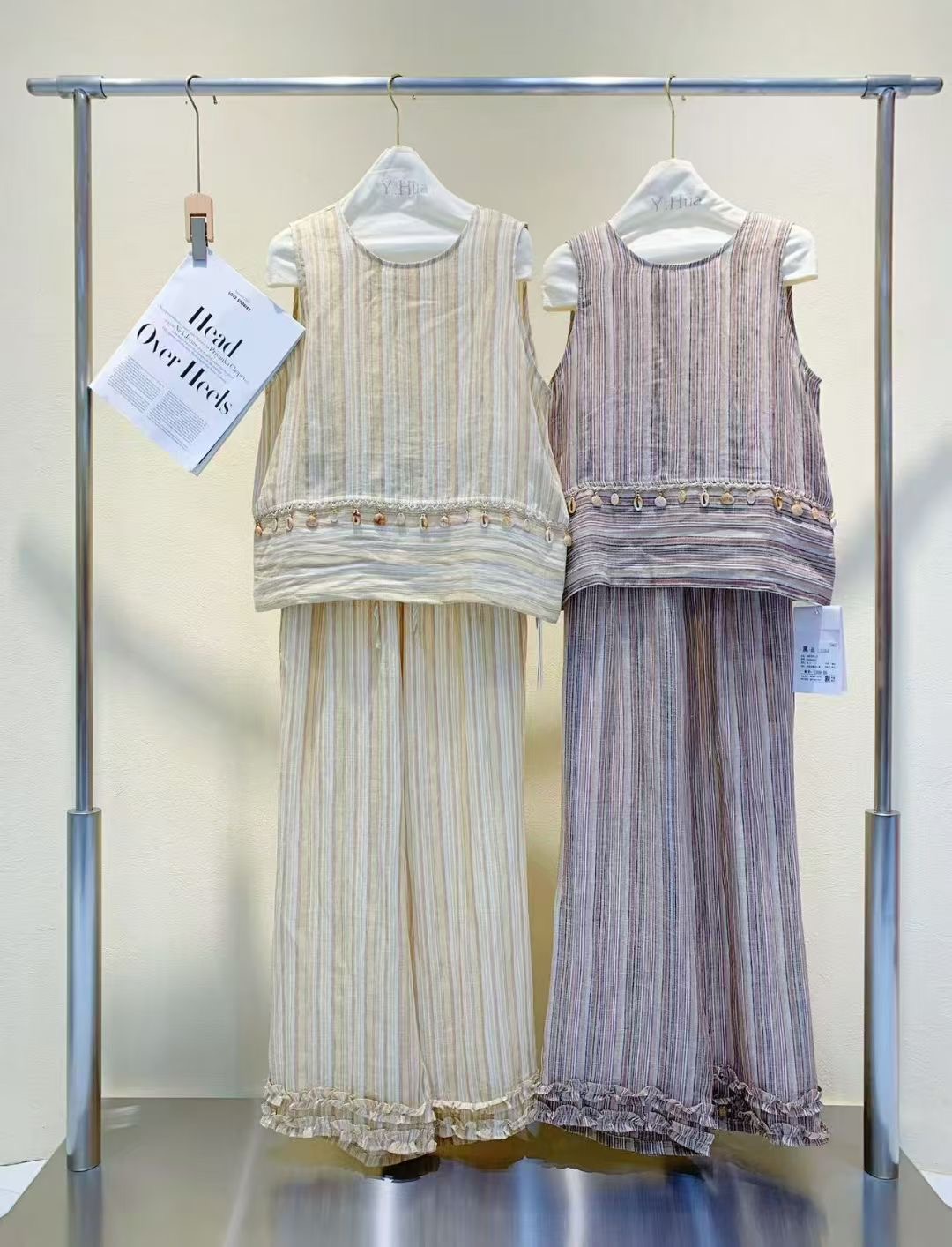 Nice奈一囍家新款度假风亚麻贝壳两件套