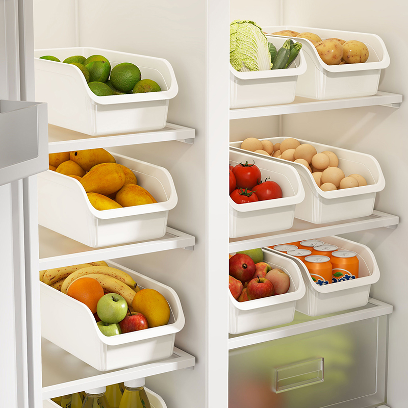 食物收纳盒【特大号3个装】厨房收纳盒冰箱整理大容量桌面收纳筐