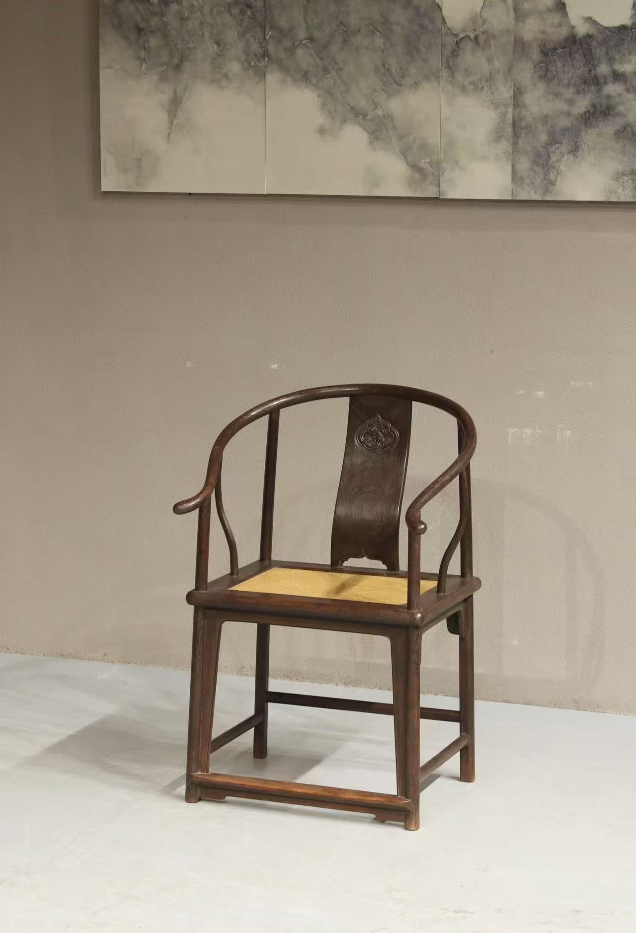 椅子摇椅简约茶椅禅意围椅官帽椅新中式古典皇宫椅