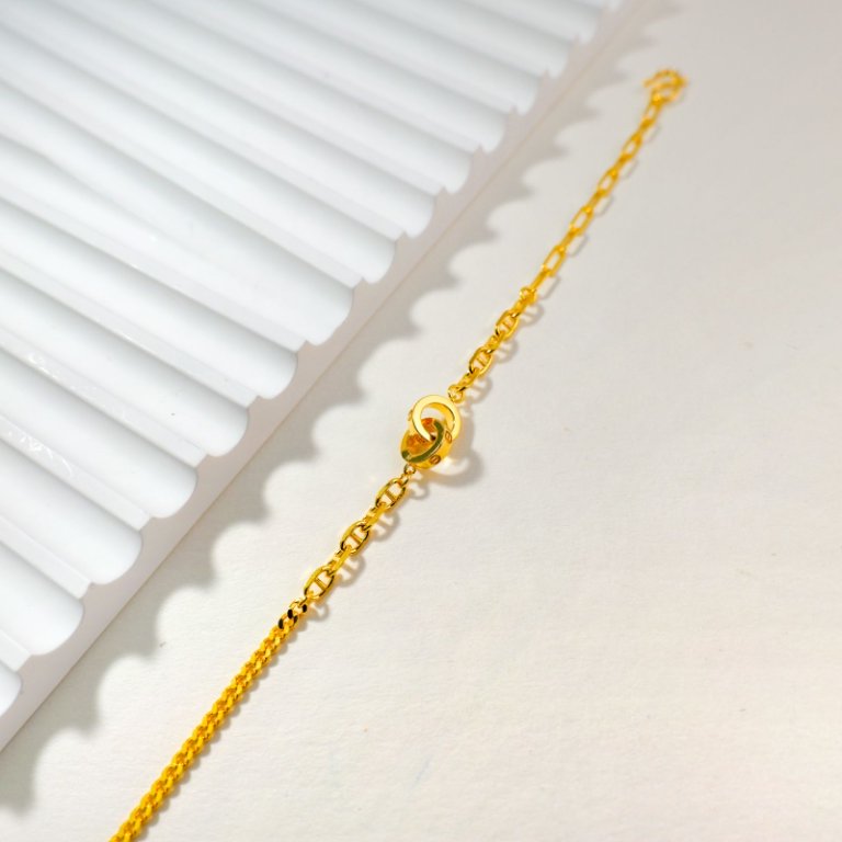 足银手链 卡家双扣手链