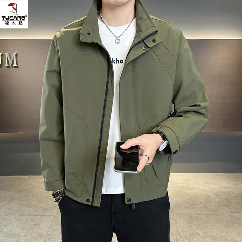 TUCANO/啄木鳥男士春秋季工装防风立领外套痞帅宽松休闲运动夹克