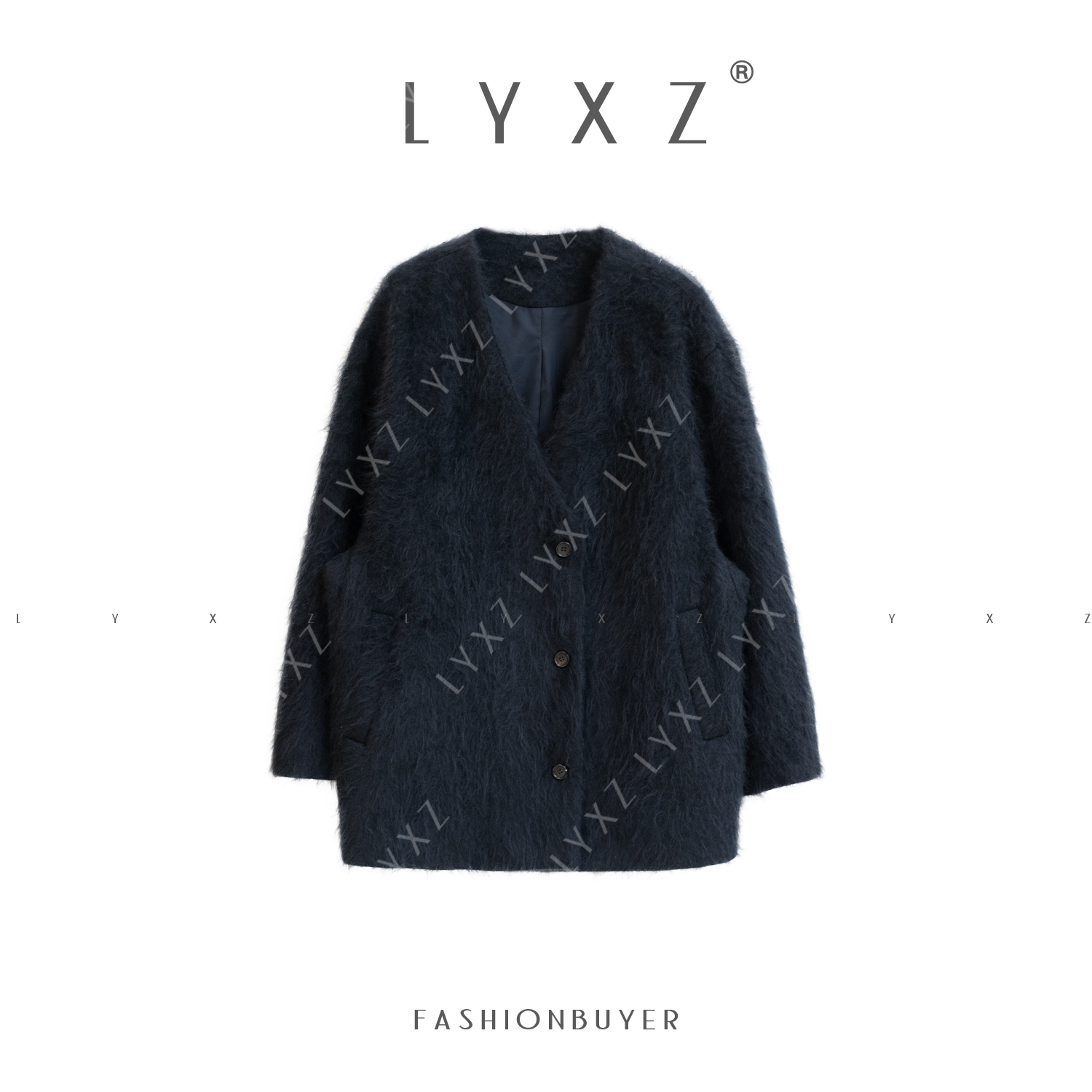  LYXZ x冬款设计师毛毛大衣高级感洋气时髦百搭风羊毛外套82522