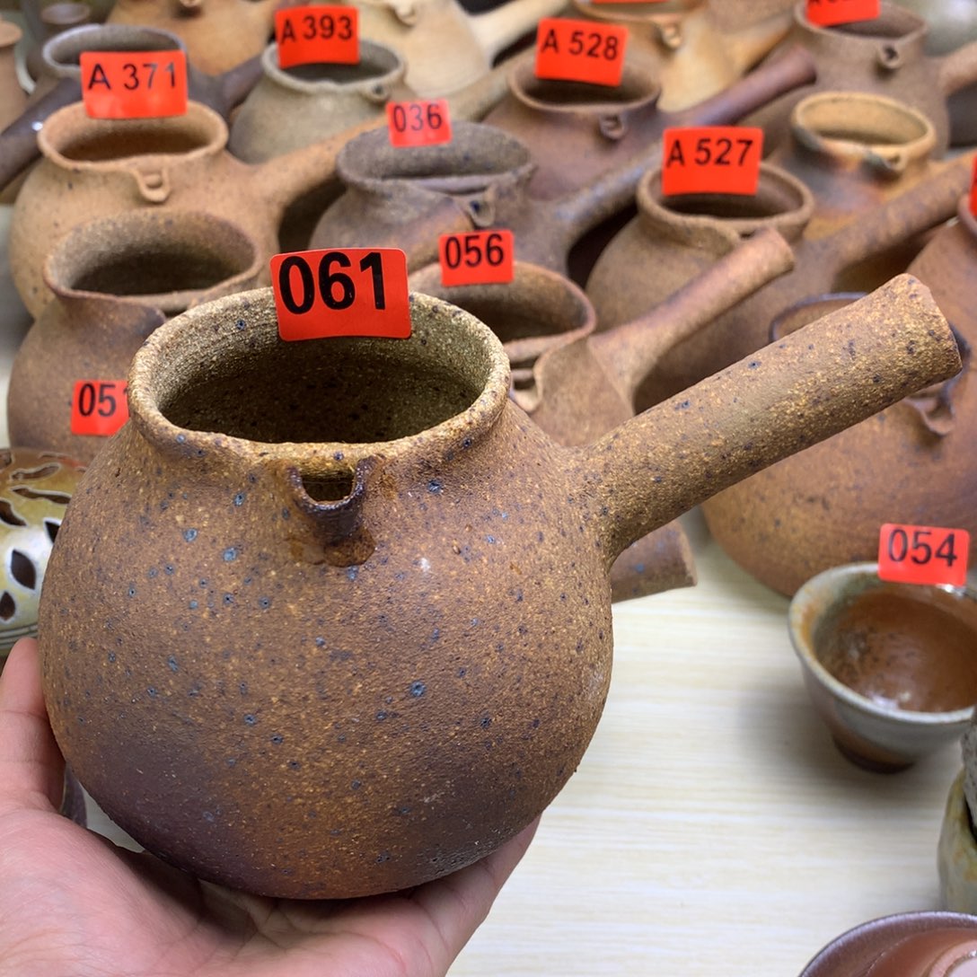 维*柴烧粗陶烤茶罐700毫升左右