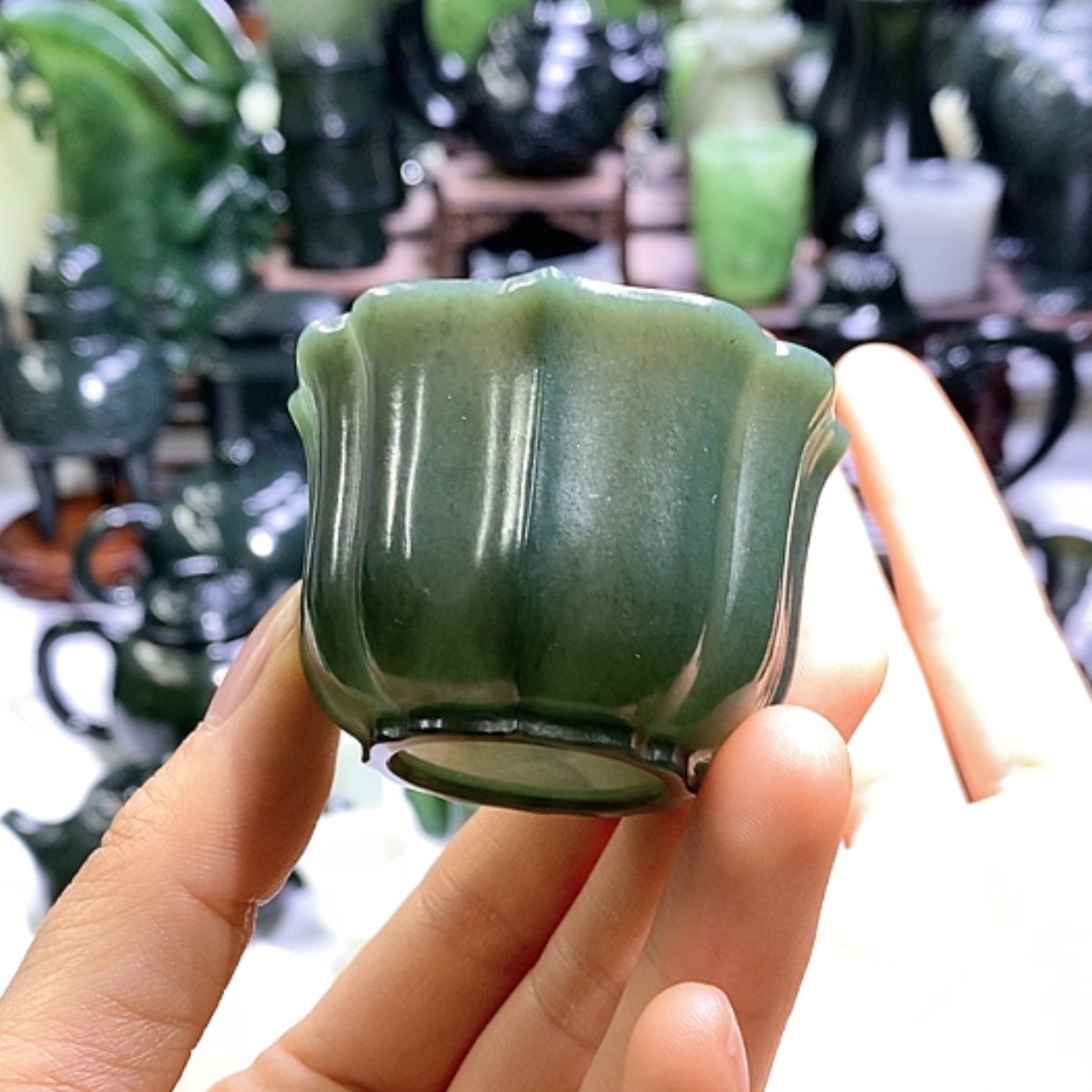 【闪购商品】和田玉摆件未镶嵌莲花杯