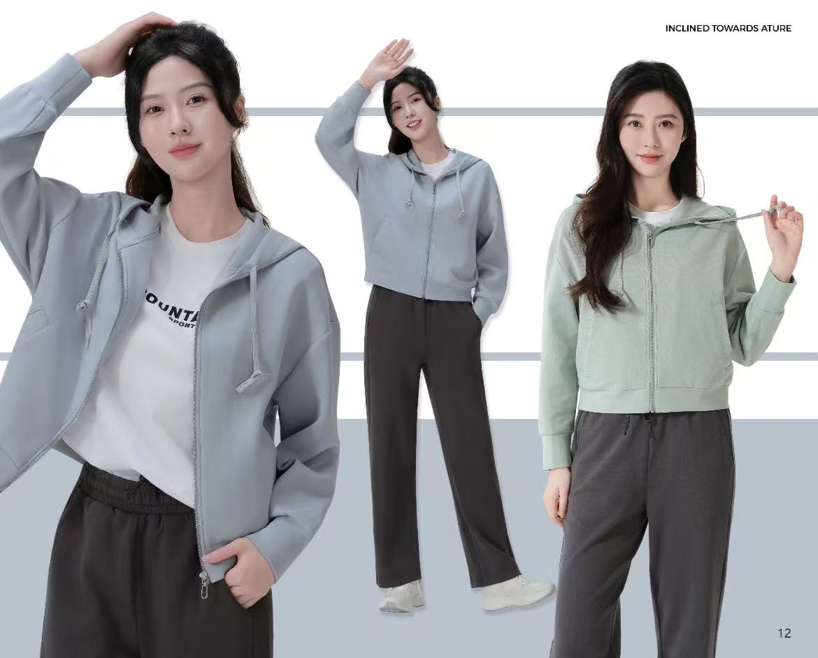 安得堡Uncountable 运动长裤松紧带系袋纯色显瘦阔腿裤