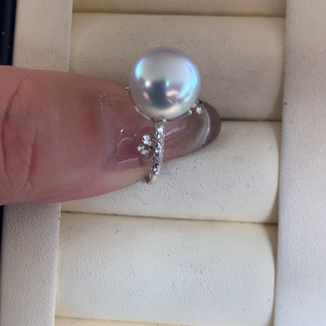海水珍珠戒指18K金镶嵌