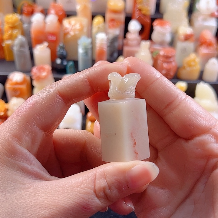 老挝石印石1.5厘米，天鹅