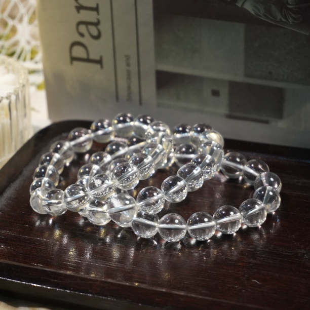 【书记甄选】高品白水晶单圈手链 多样性发一件11-13mm 多个尺寸