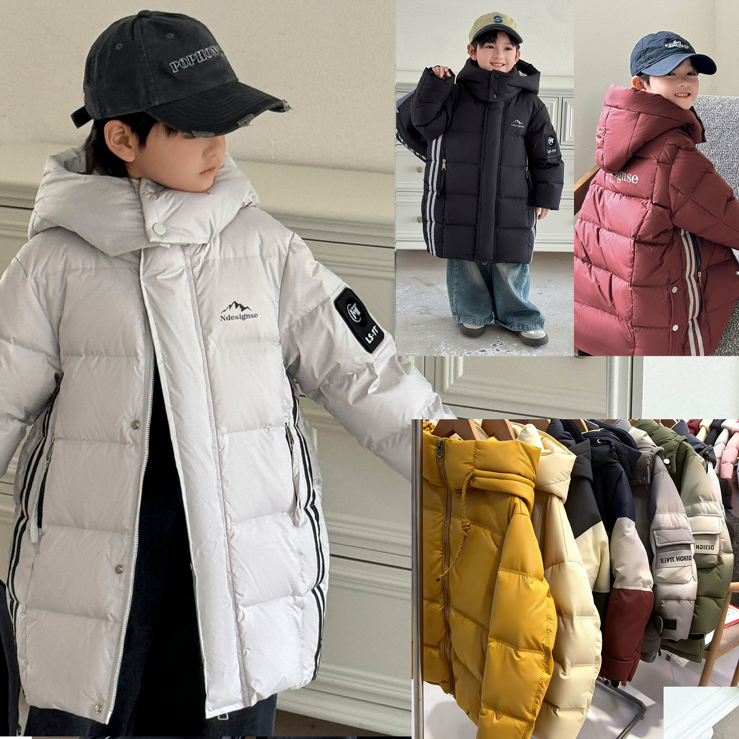 儿童羽绒服男童2025冬季新款长款过膝中大童装极寒加厚亲子外套