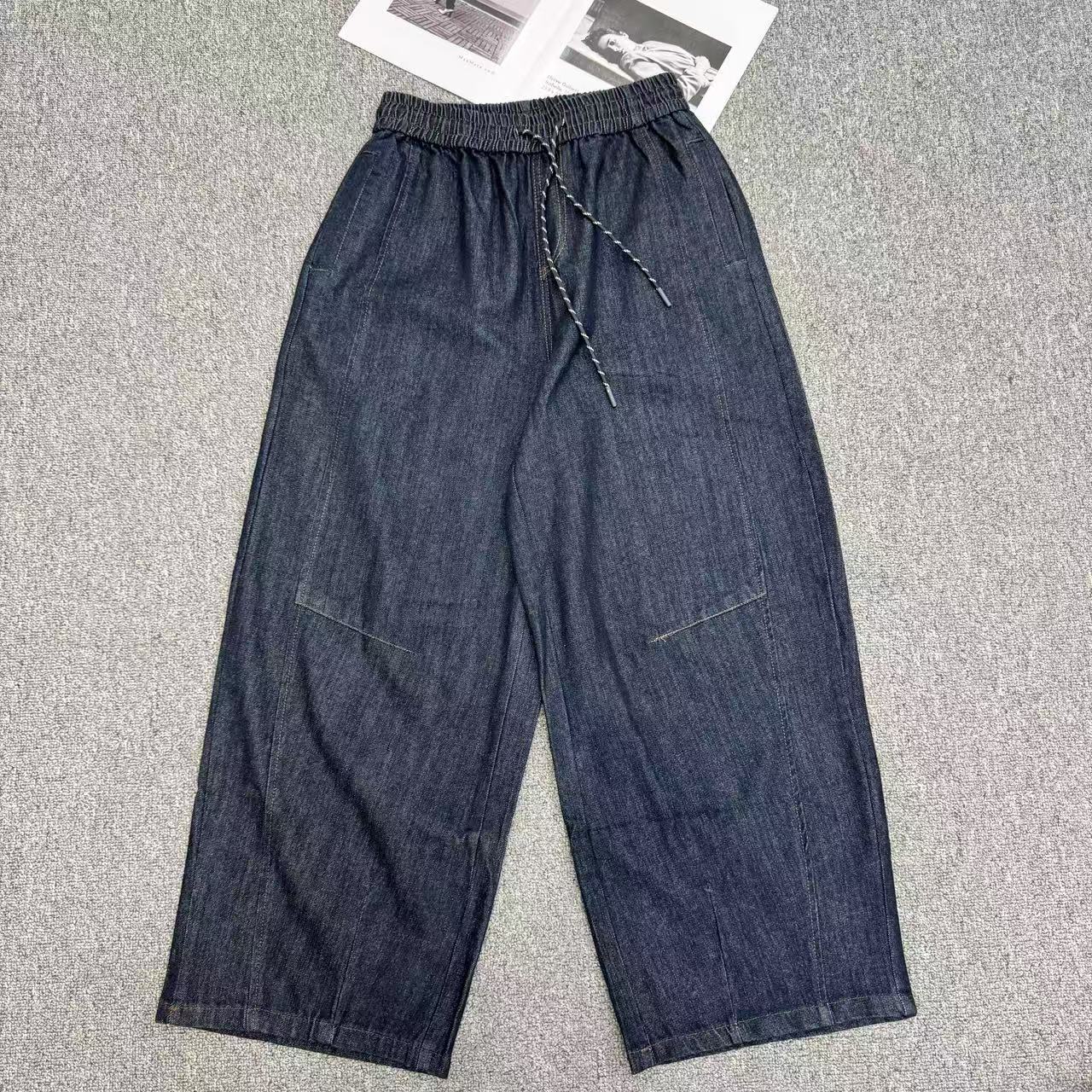 【周周家】5246濮院春季桑蚕丝弯刀牛仔裤女士休闲时尚街头风