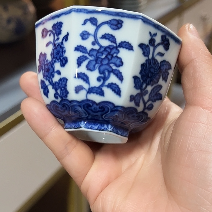 太*石惊釉仿古底款八方杯