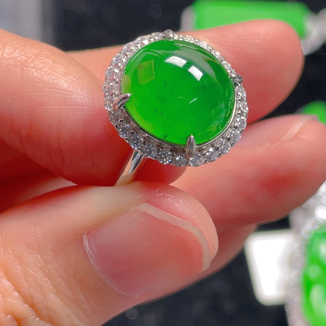 翡翠戒指银S925镶嵌11111111111111