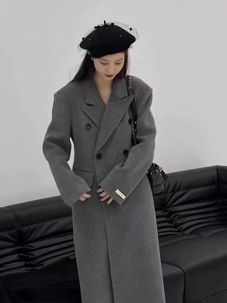 秋冬女长款毛呢外套百搭气质呢大衣#9920（细节以直播间为准）