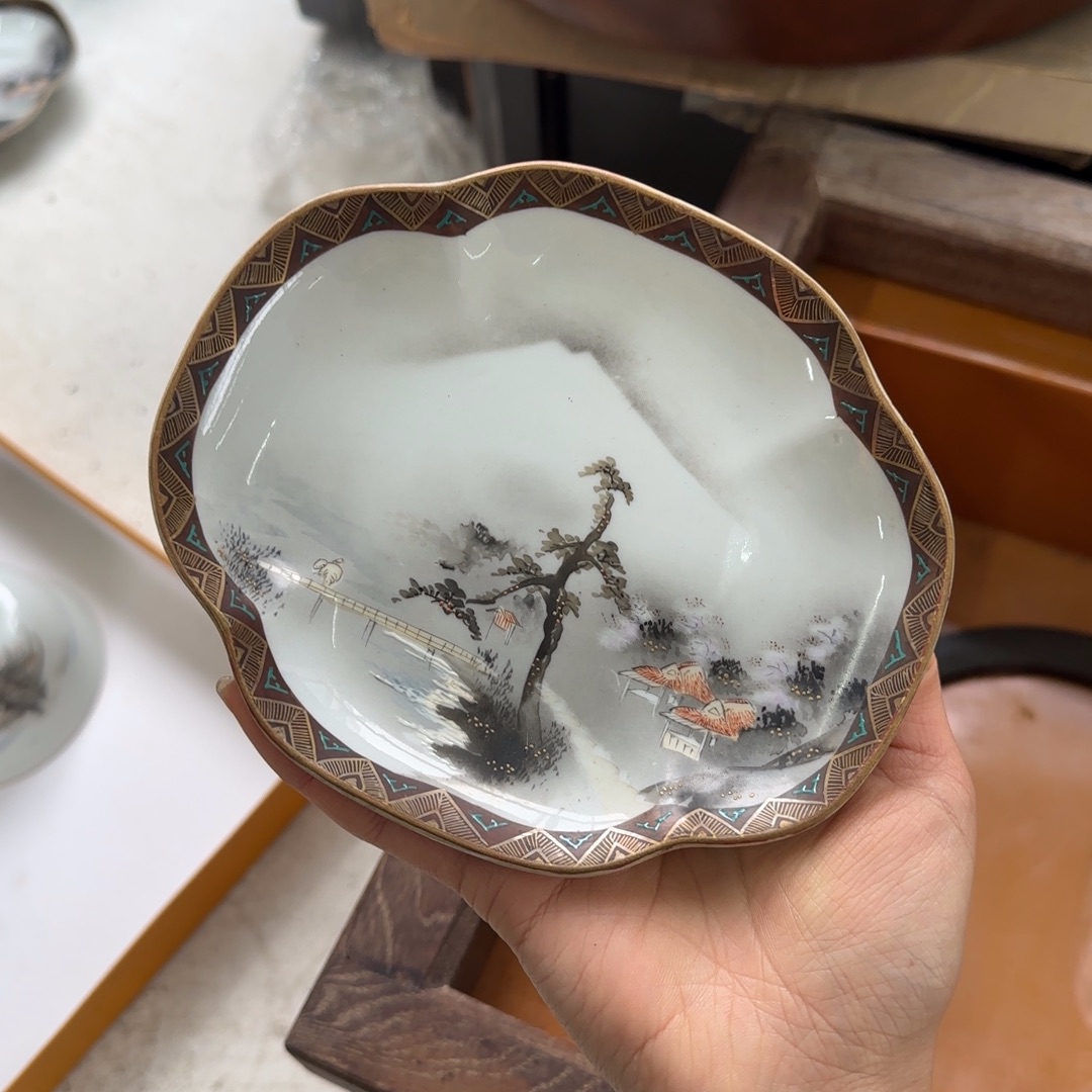 清***月瓷片瓷片中古回流孤品一件