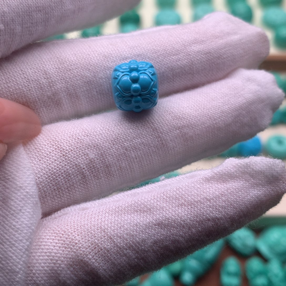 原生态散珠配饰莲花蓝色卡10.6