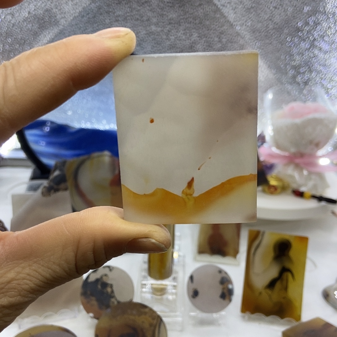 定制玛瑙巴玉玛瑙象形花牌