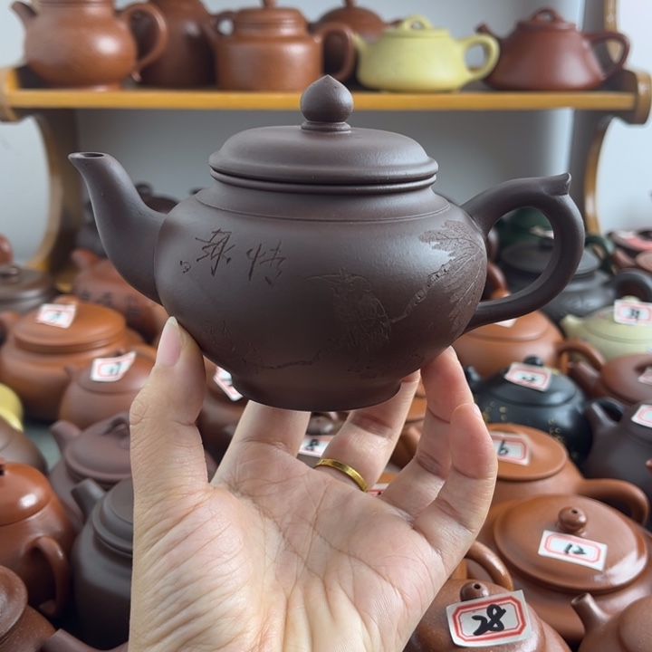 茶壶紫砂200cc紫泥半手微瑕
