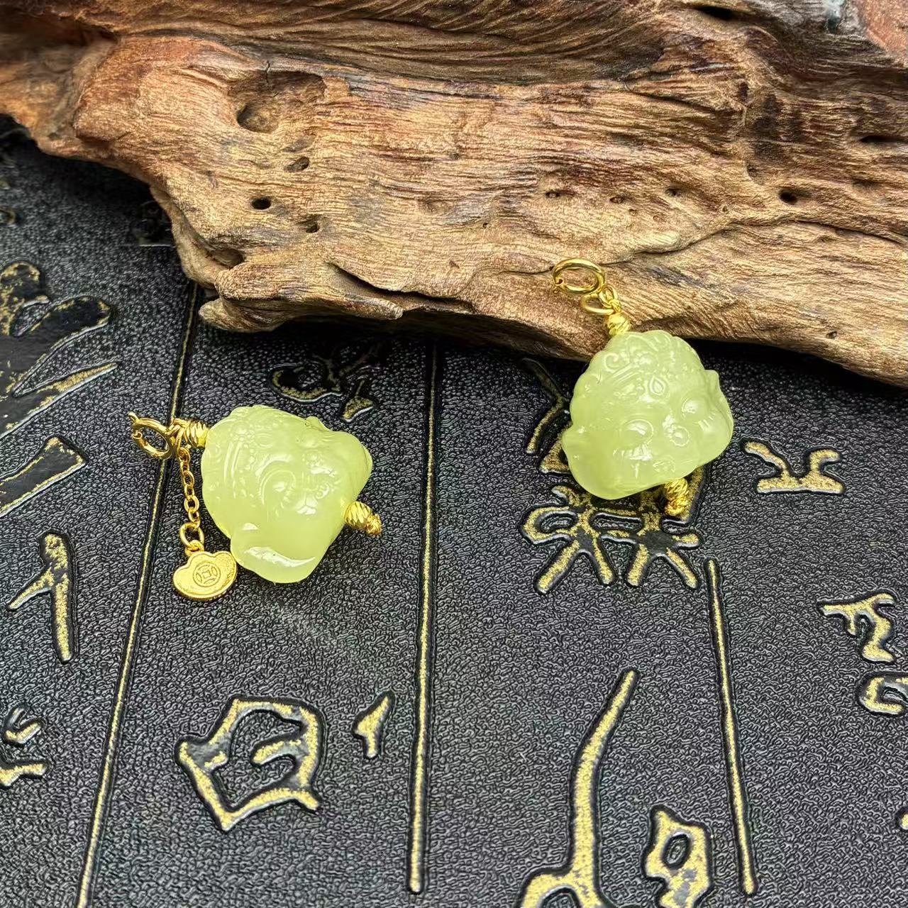 和田玉象神吊坠【小北质检】ZJH203Z134多样性发一