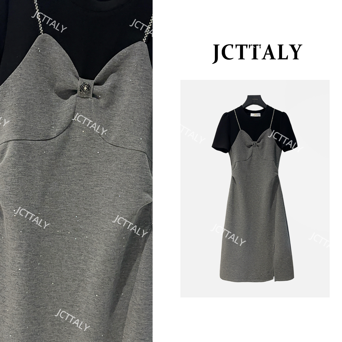 【宠粉价】A字裙大码连衣裙中长裙法式连衣裙JC-A3851