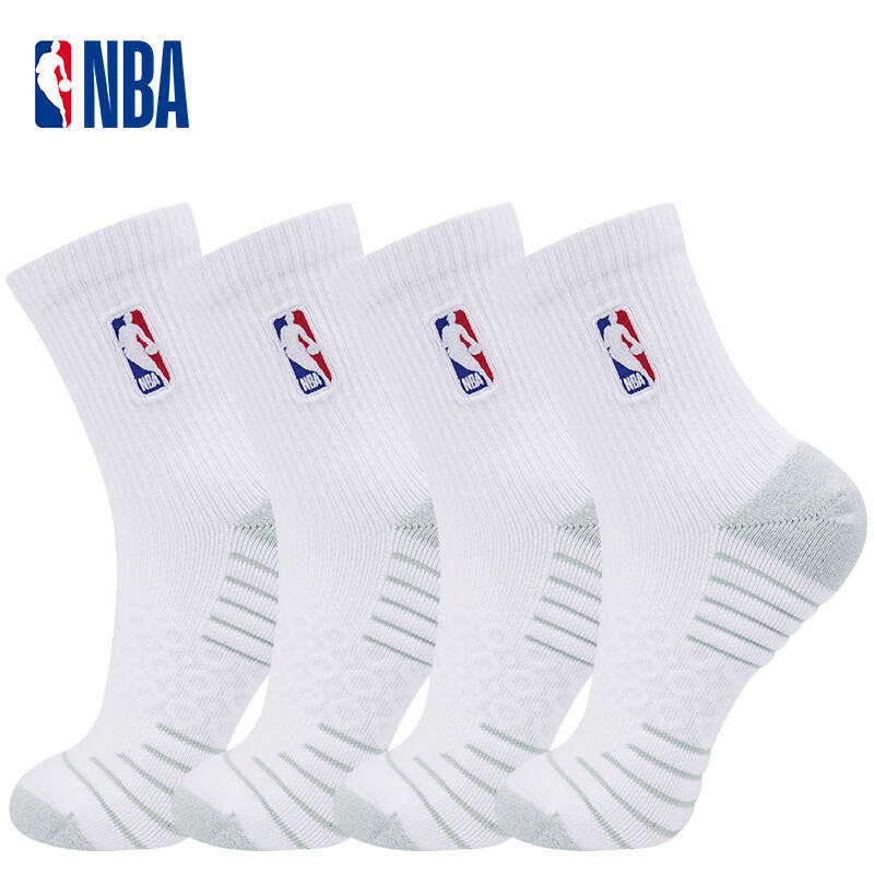 NBA潮流中筒篮球运动袜子男士毛巾底透气网眼跑步美式篮球2双装