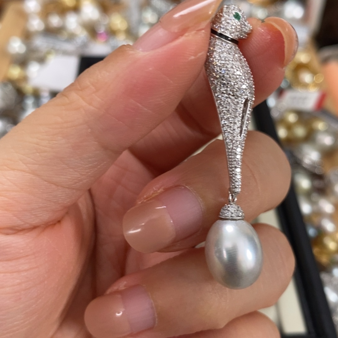 颈饰银S925镶嵌海水珍珠