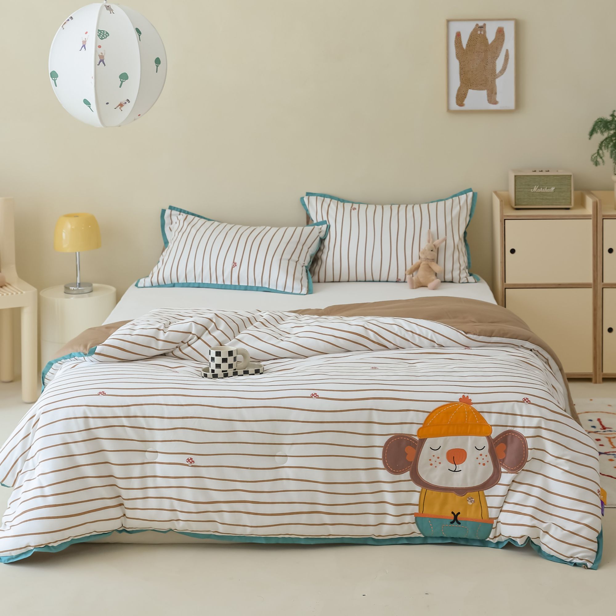 小玲子家纺 美乐-悠嘻猴 100棉儿童A类全棉春秋被全棉双人冬被
