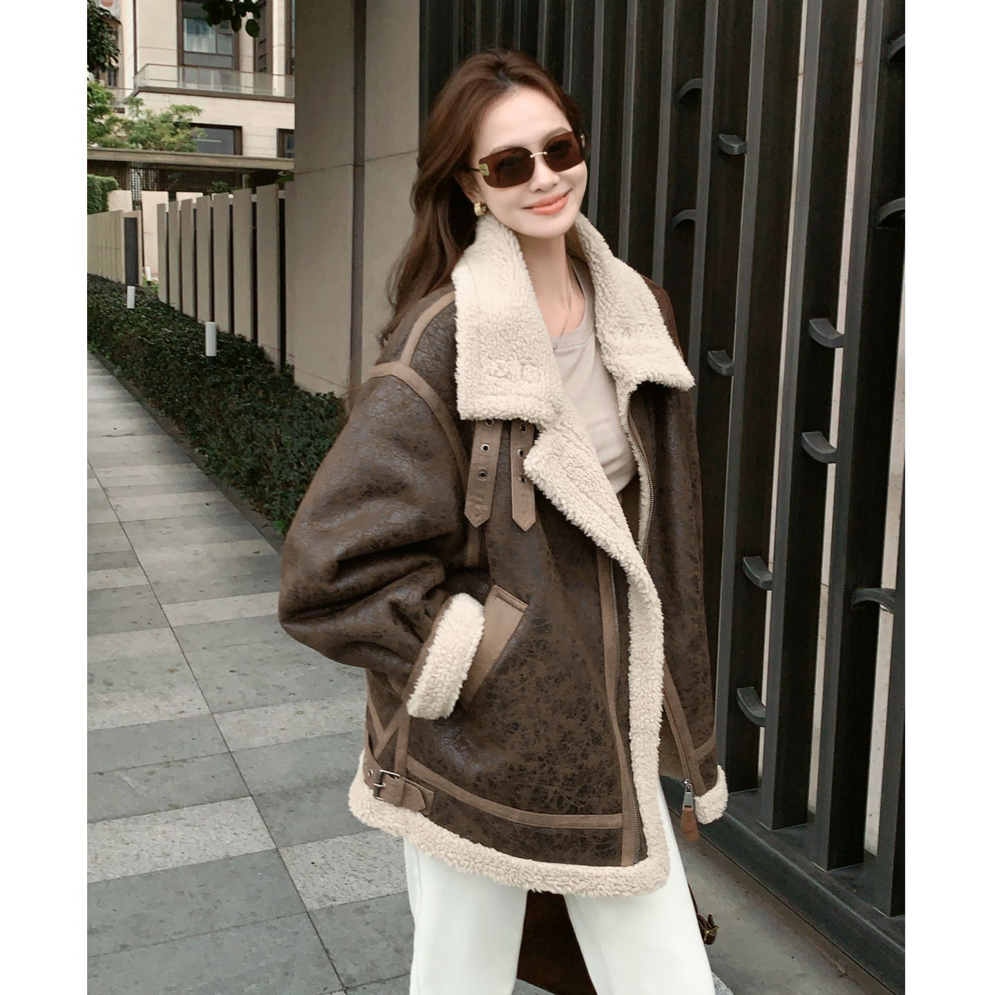 人造皮草 美洋MEIYANG 野栗子皮毛外套【暖系流光】摇粒绒【宽】-周五