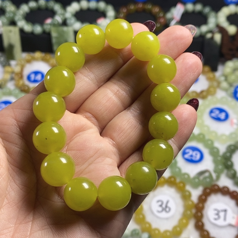 【闪购商品】蛇纹石玉手链未镶嵌卡14