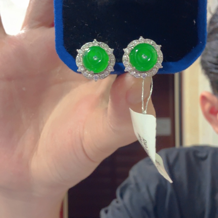 翡翠银S925镶嵌颈饰耳饰