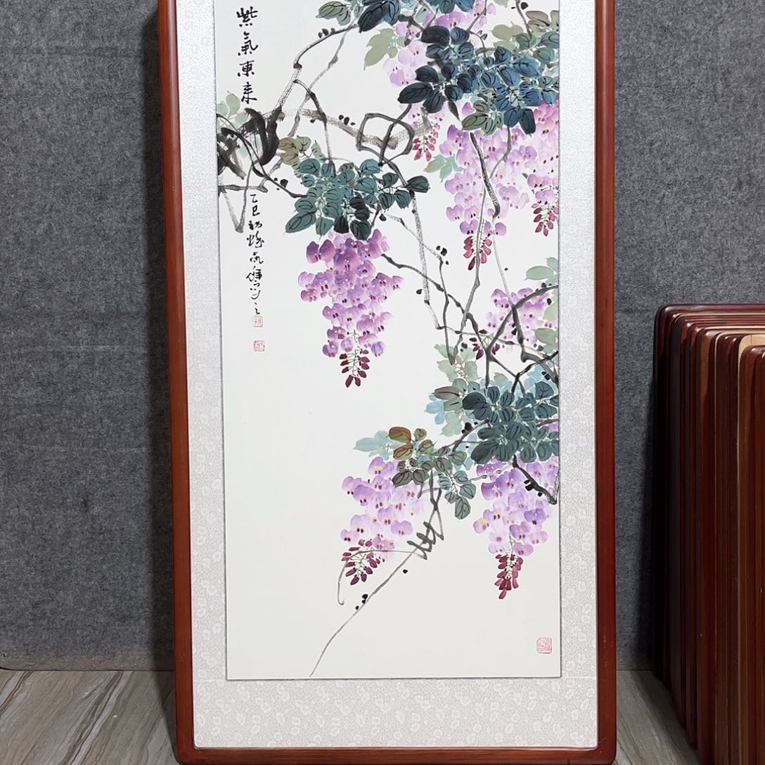 国画书画作品带框63×123