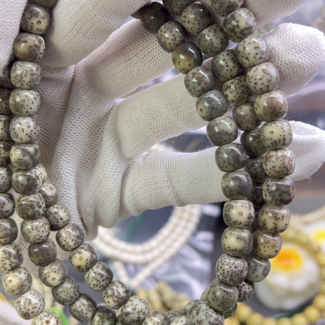 星月菩提手串石玉料糯冰灰冰98
